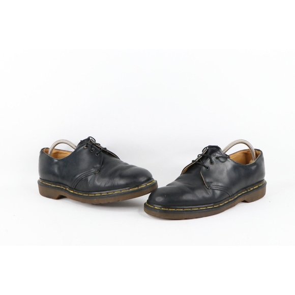 Vintage 90s Dr Martens UK 9 US 10 Distressed Leather Chunky Oxford Shoes Black